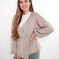 Cardigan in Wickeloptik - Beige