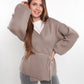 Cardigan in Wickeloptik - Braunbeige