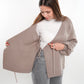 Cardigan in Wickeloptik - Braunbeige