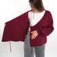 Cardigan in Wickeloptik - Dark Berry