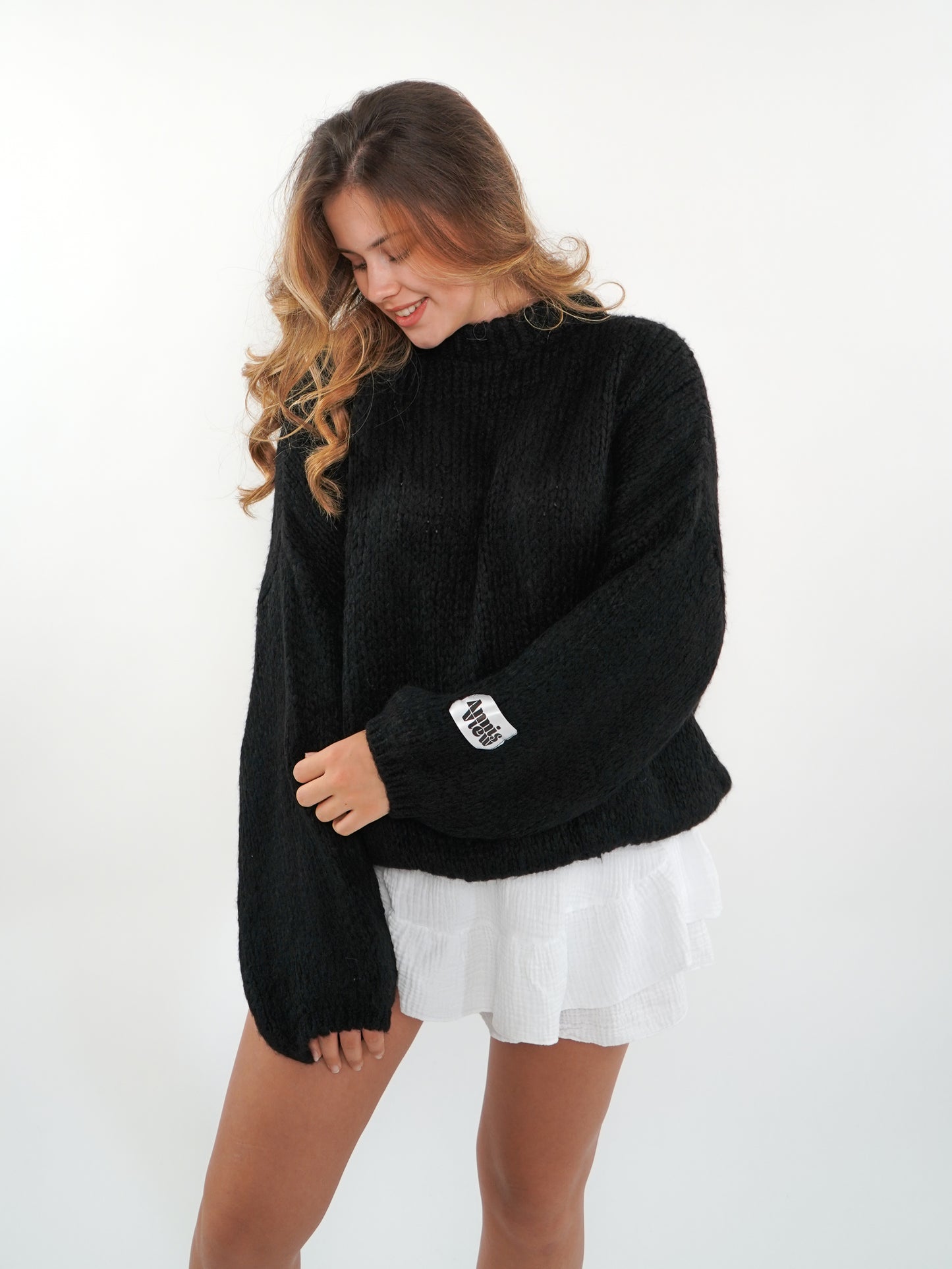 Knit Sweater Big ANNISVIEW - Schwarz