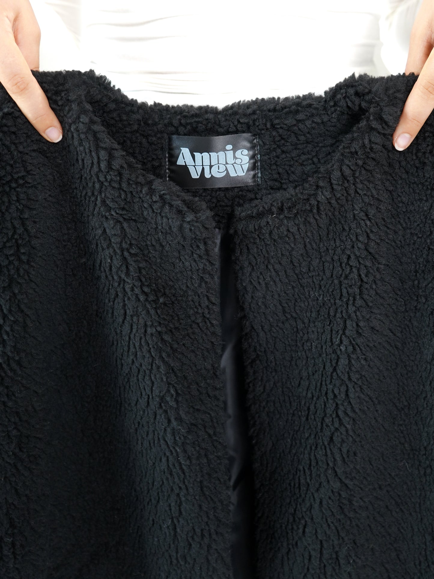 Oversize Teddy Weste ANNISVIEW - Schwarz