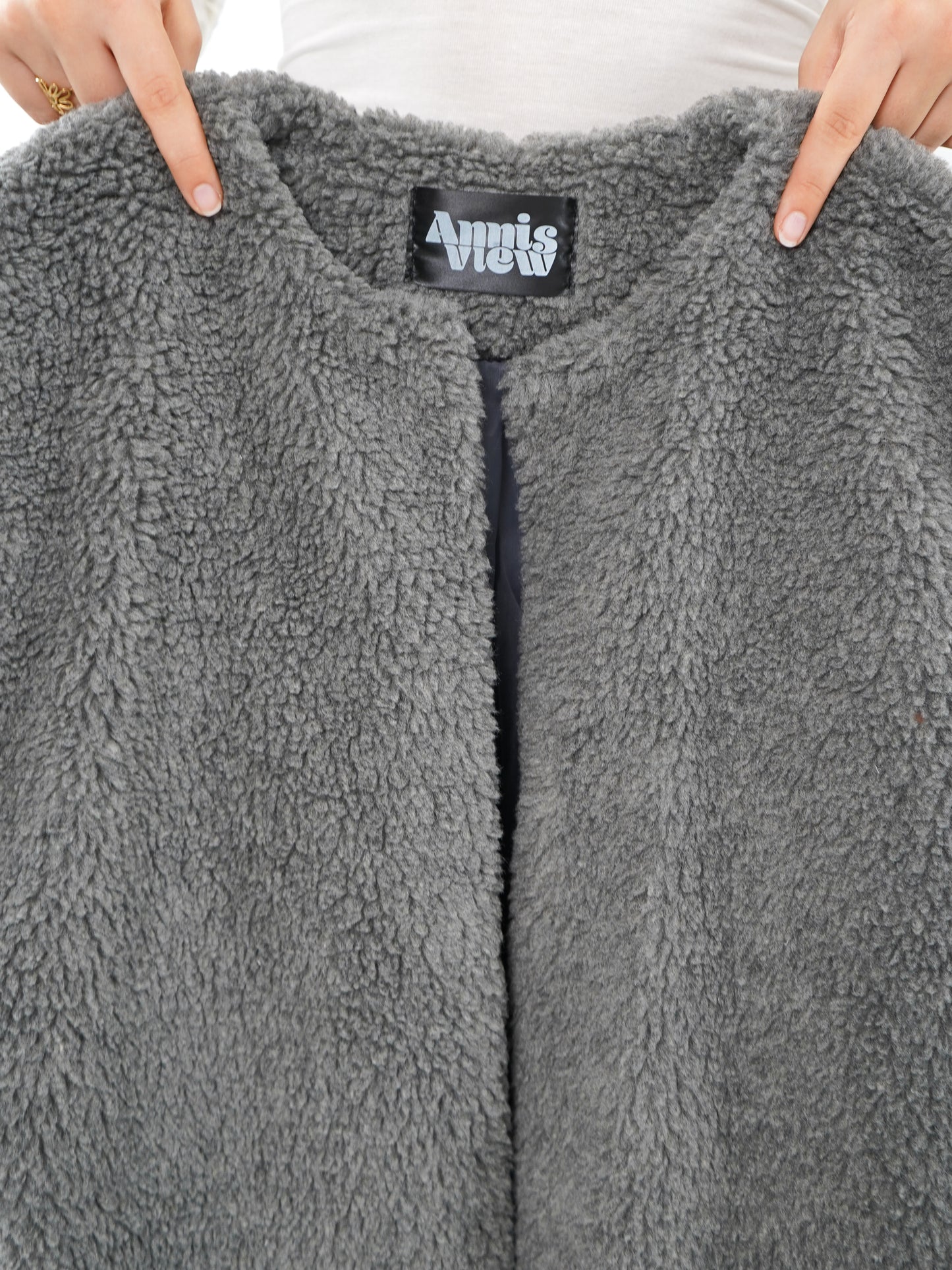 Oversize Teddy Weste ANNISVIEW - Grau