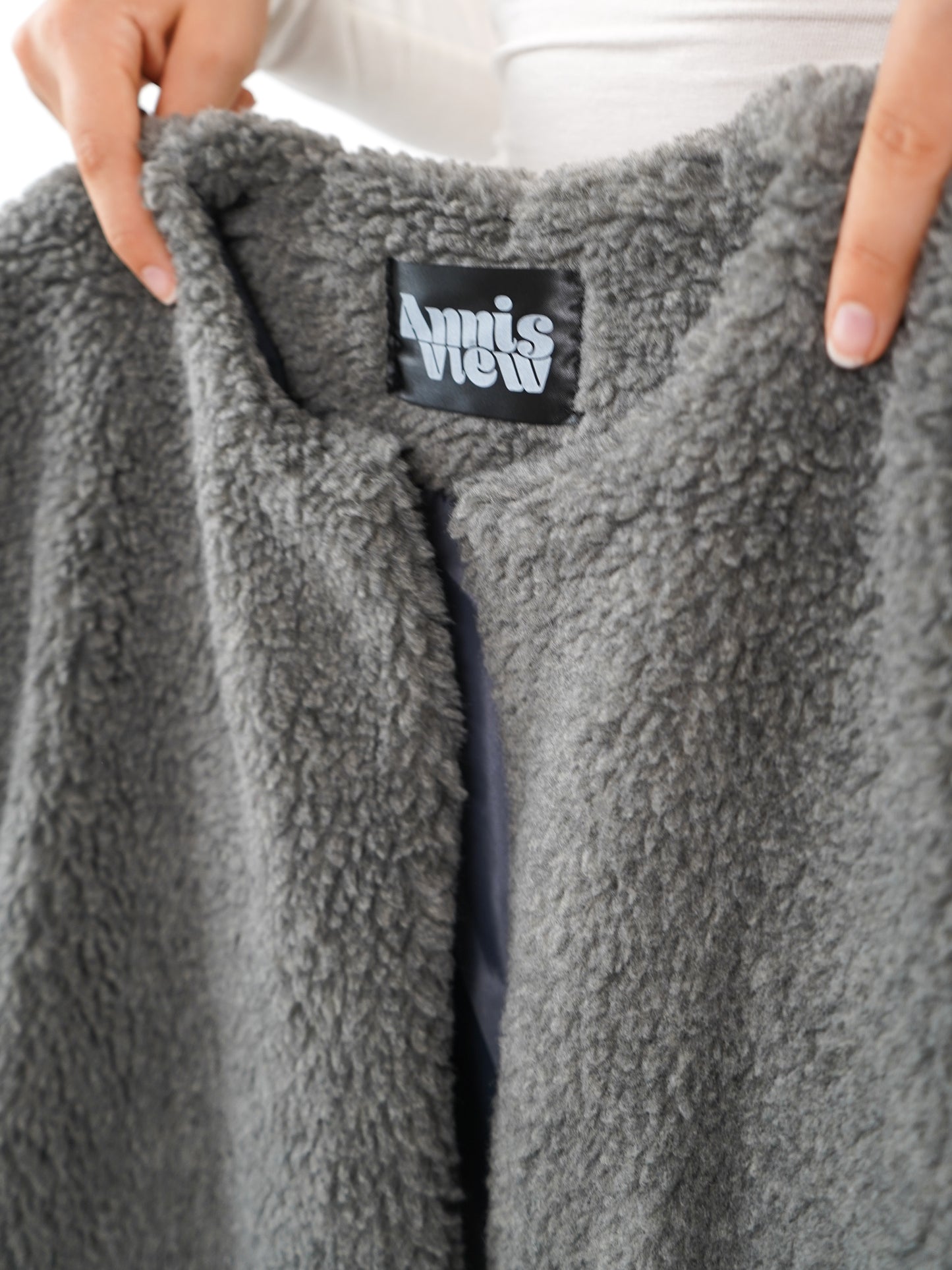 Oversize Teddy Weste ANNISVIEW - Grau