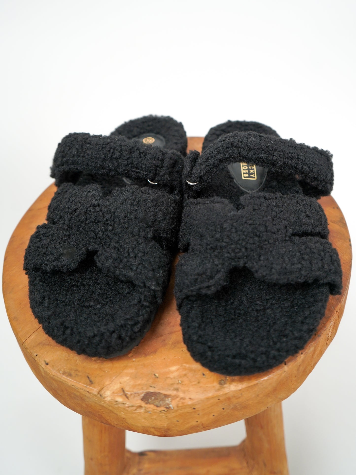 Teddy Slippers - Schwarz