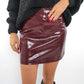 After Party Leather Skort - Bordeaux