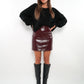 After Party Leather Skort - Bordeaux