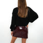 After Party Leather Skort - Bordeaux