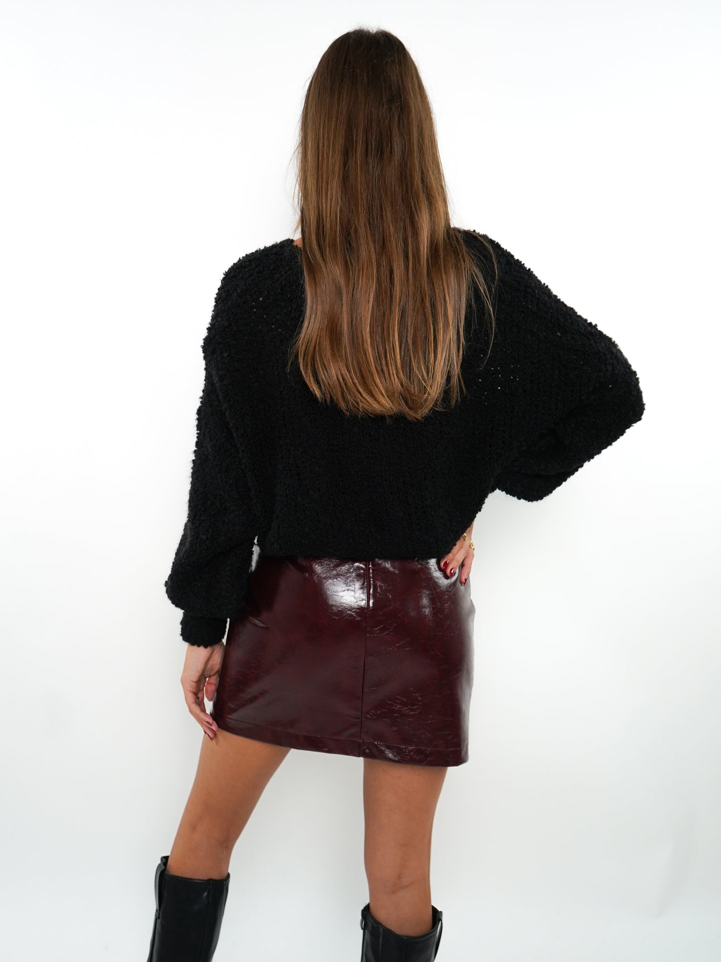 After Party Leather Skort - Bordeaux