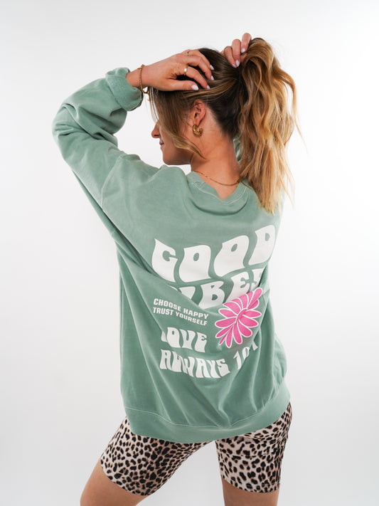 GOOD VIBES Sweater - Grün