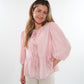 Blouse Sophie Bow Cotton 3/4 Ärmel - Rosa