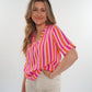 Musselin Shirt Stripes - Pink / Orange