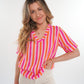 Musselin Shirt Stripes - Pink / Orange