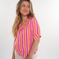 Musselin Shirt Stripes - Pink / Orange