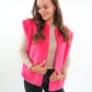 Oversize Teddy Weste ANNISVIEW - Rosa