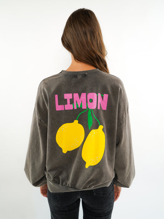 Limon Sweatshirt - washed schwarz