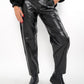 Mom Fit Leather Pants - Schwarz