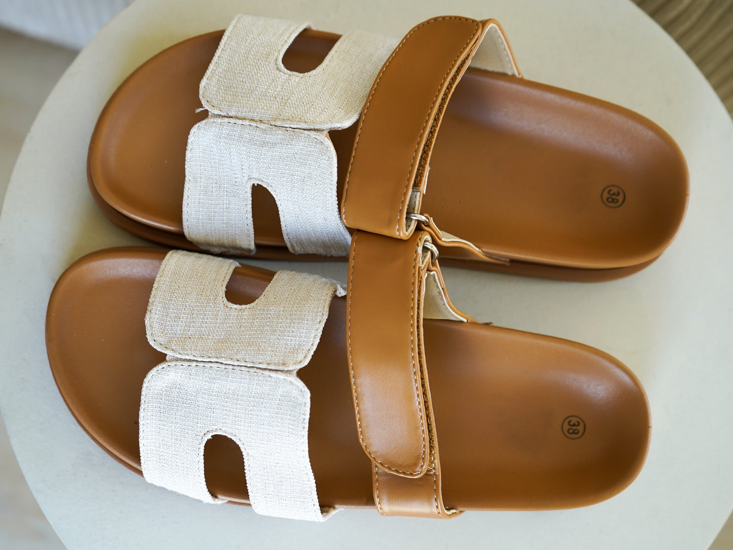 Sommer Sandalen - Taupe mit Beige