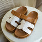 ZWEITELIEBE 513 Sommer Sandalen - Taupe mit Beige - vom Umtausch ausgeschlossen -