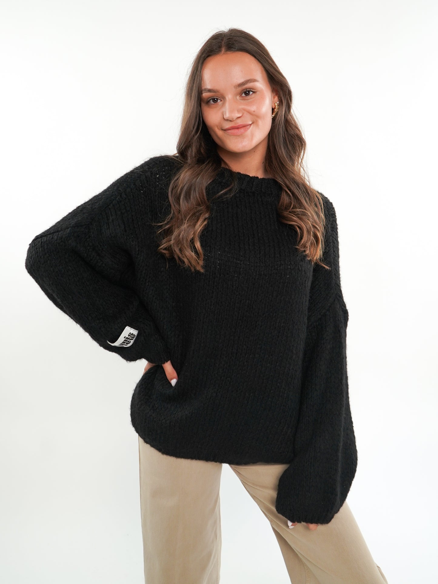 Knit Sweater Big ANNISVIEW - Schwarz