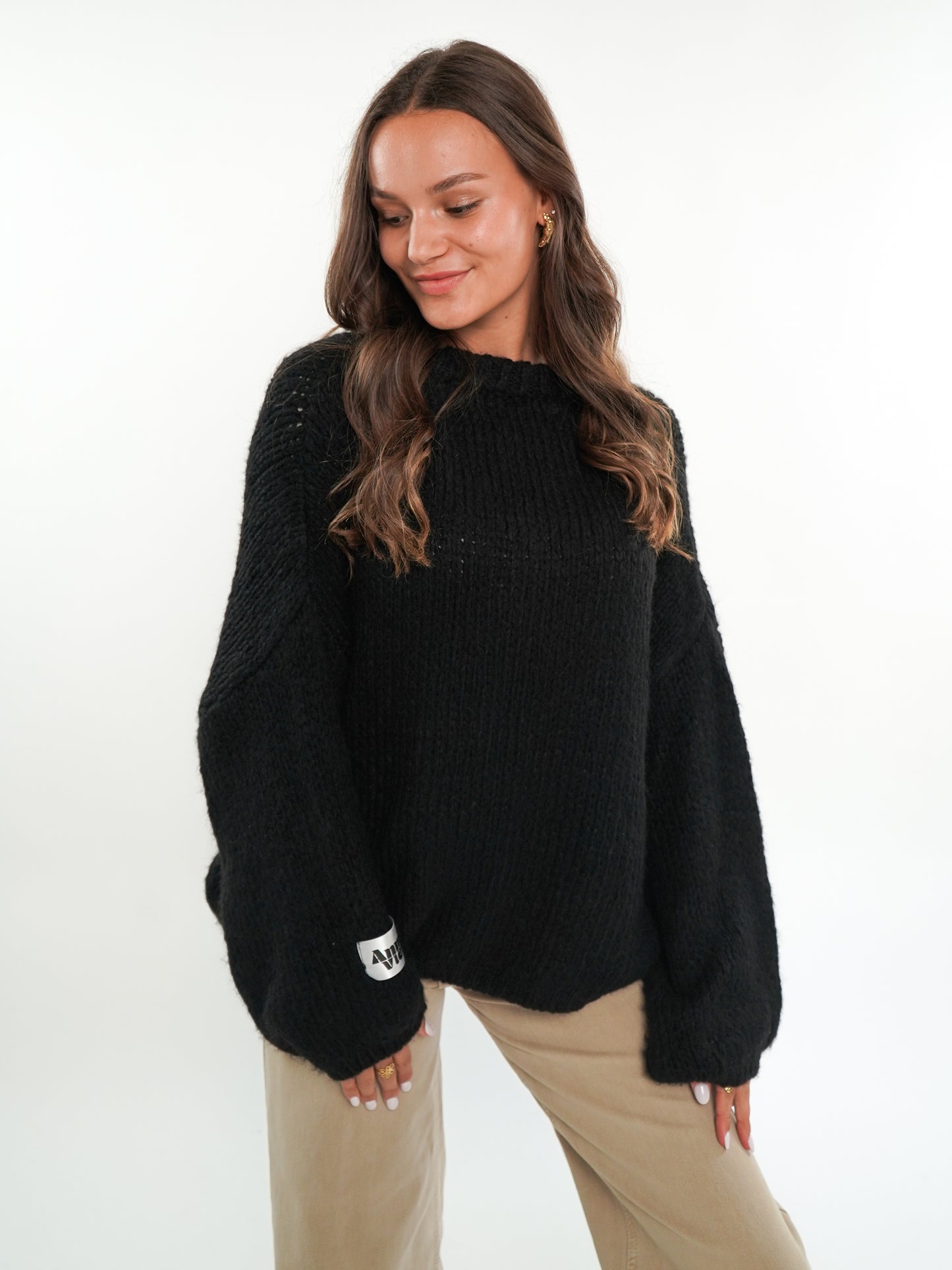 Knit Sweater Big ANNISVIEW - Schwarz