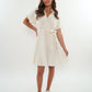 Musselin Kurzarm Wickelkleid Mathilda Creme