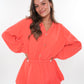 Musselin Playsuit - Puderkoralle