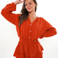 Musselin Playsuit - Rostbraun