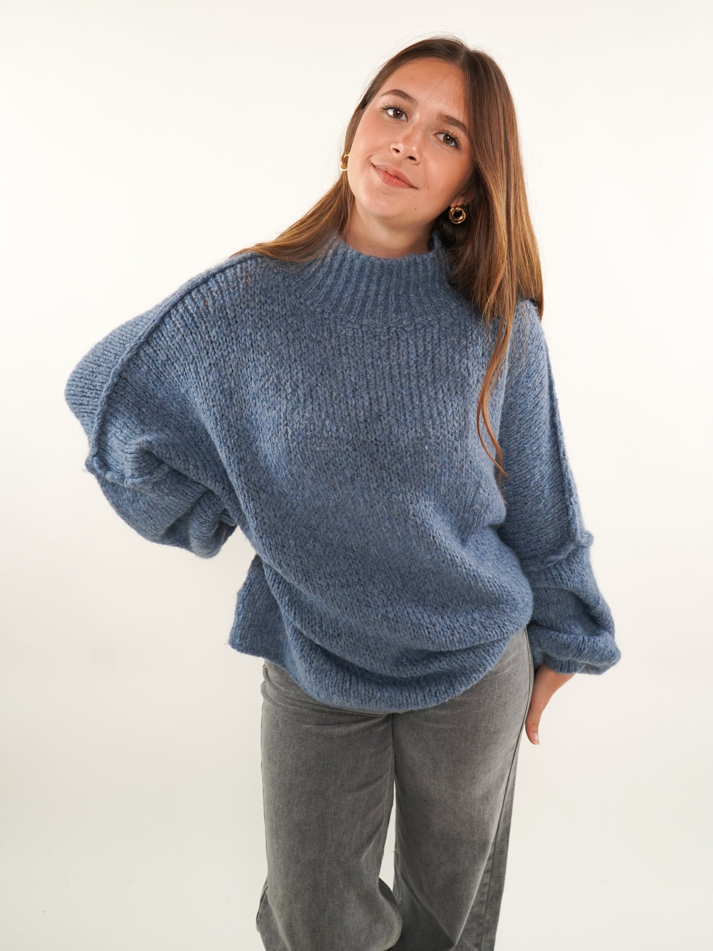 Strickpullover Felina - Taubenblau