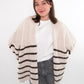 Cozy Strickjacke Felina Stripes - Weiß mit Braun