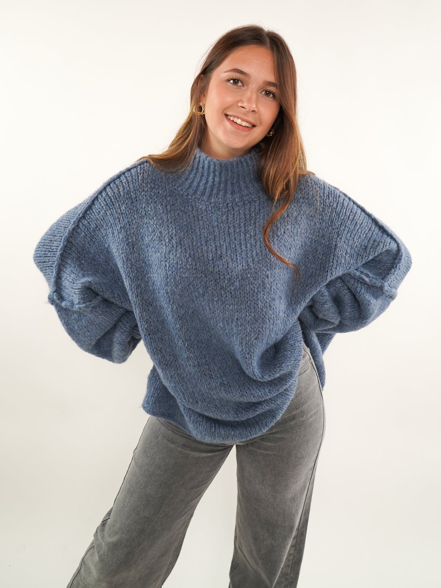 Strickpullover Felina - Taubenblau