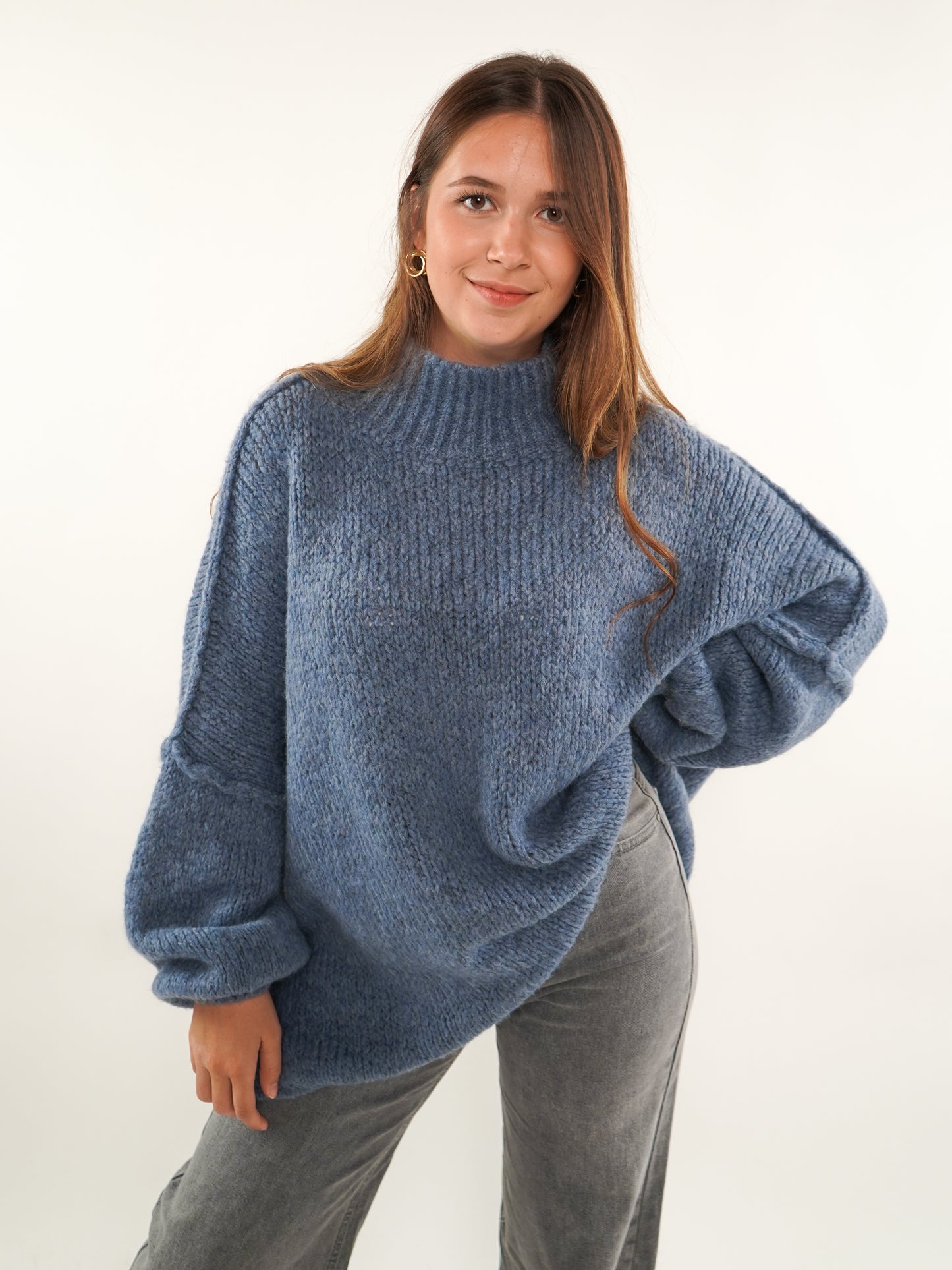 Strickpullover Felina - Taubenblau