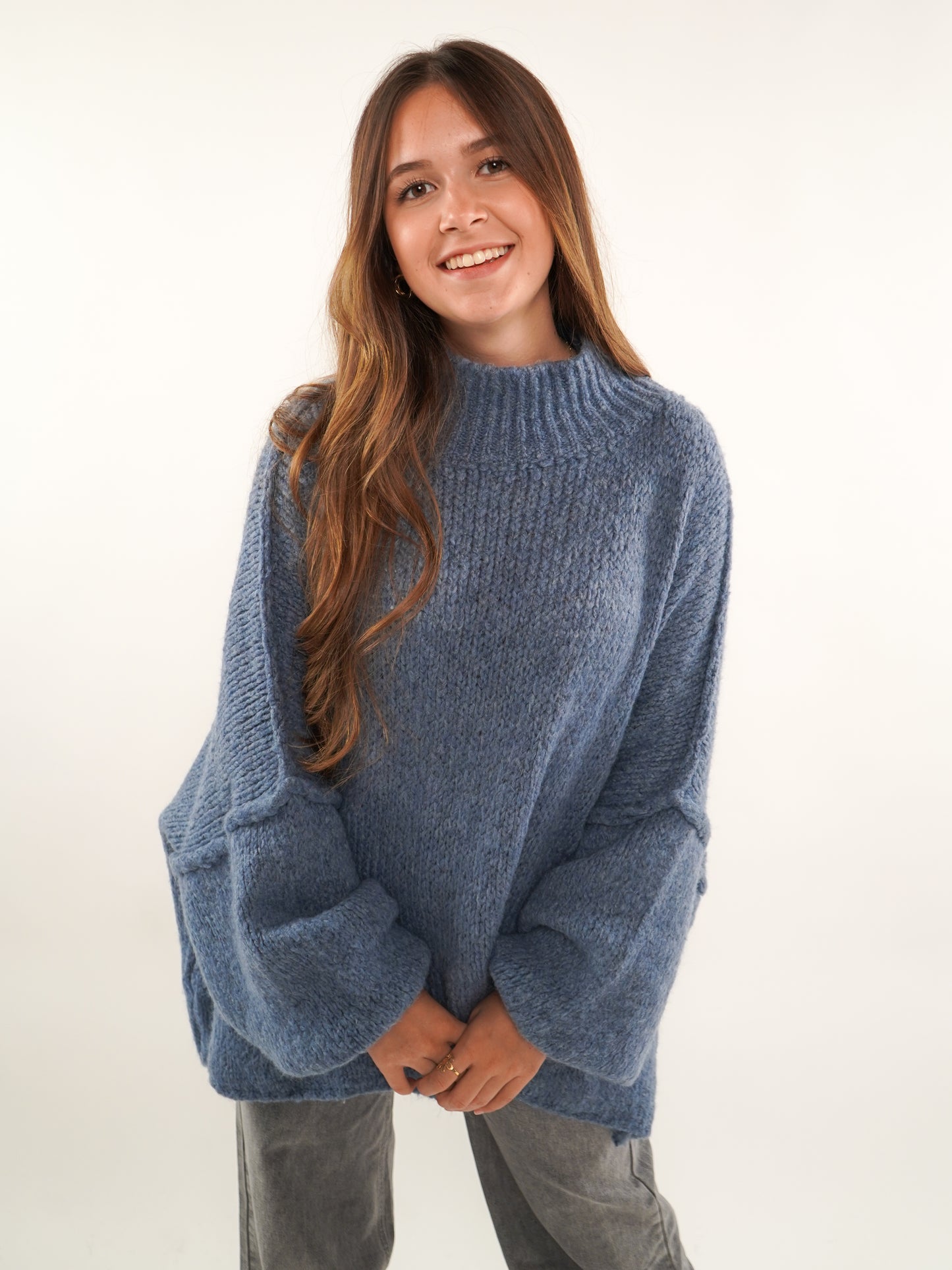 Strickpullover Felina - Taubenblau