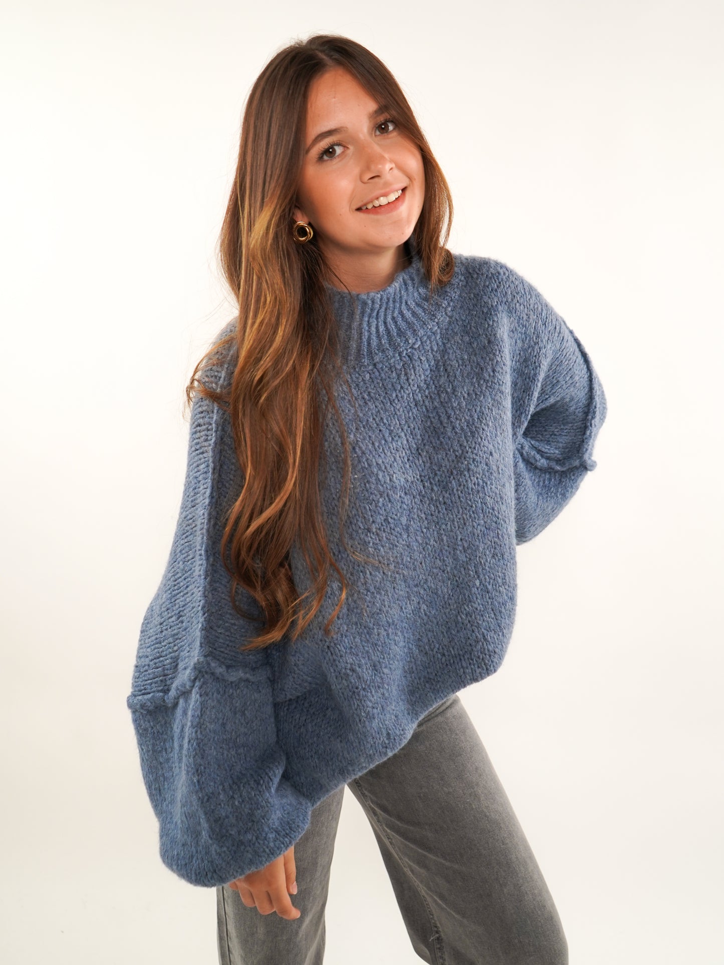 Strickpullover Felina - Taubenblau