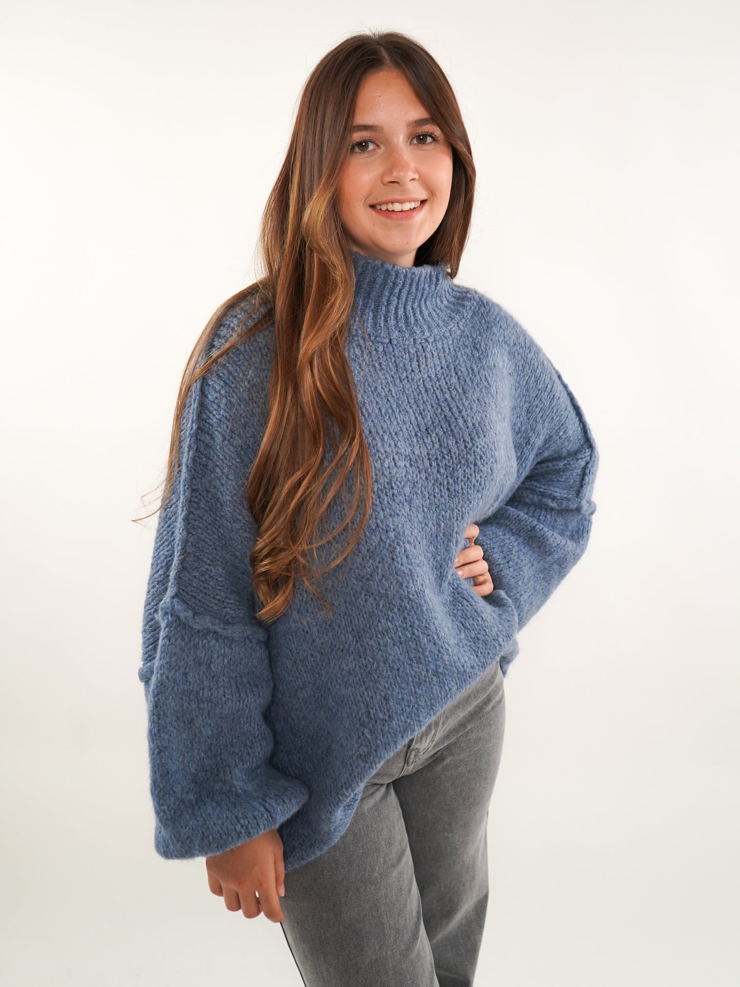 Strickpullover Felina - Taubenblau