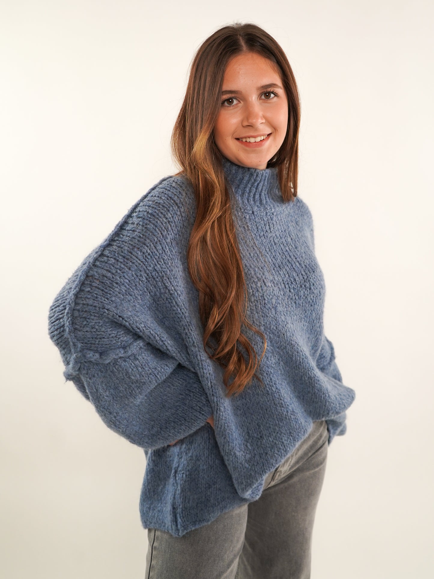 Strickpullover Felina - Taubenblau