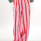 Musselinhose Medium Wide Stripes - Rosa/Rot