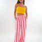 Musselinhose Medium Wide Stripes - Rosa/Rot