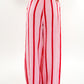 Musselinhose Medium Wide Stripes - Rosa/Rot