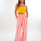 Musselinhose Medium Wide Stripes - Rosa/Orange