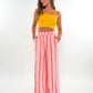 Musselinhose Medium Wide Stripes - Rosa/Orange