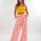 Musselinhose Medium Wide Stripes - Rosa/Orange