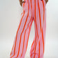 Musselinhose Medium Wide Stripes - Rosa/Orange