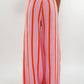 Musselinhose Medium Wide Stripes - Rosa/Orange