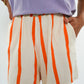 Musselin Shorts Wide Stripes- Beige/Orange