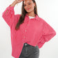 Musselinbluse Stripes kurz - Rosa/Rot