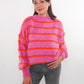 Stripe Vibe Strickpullover - Pink