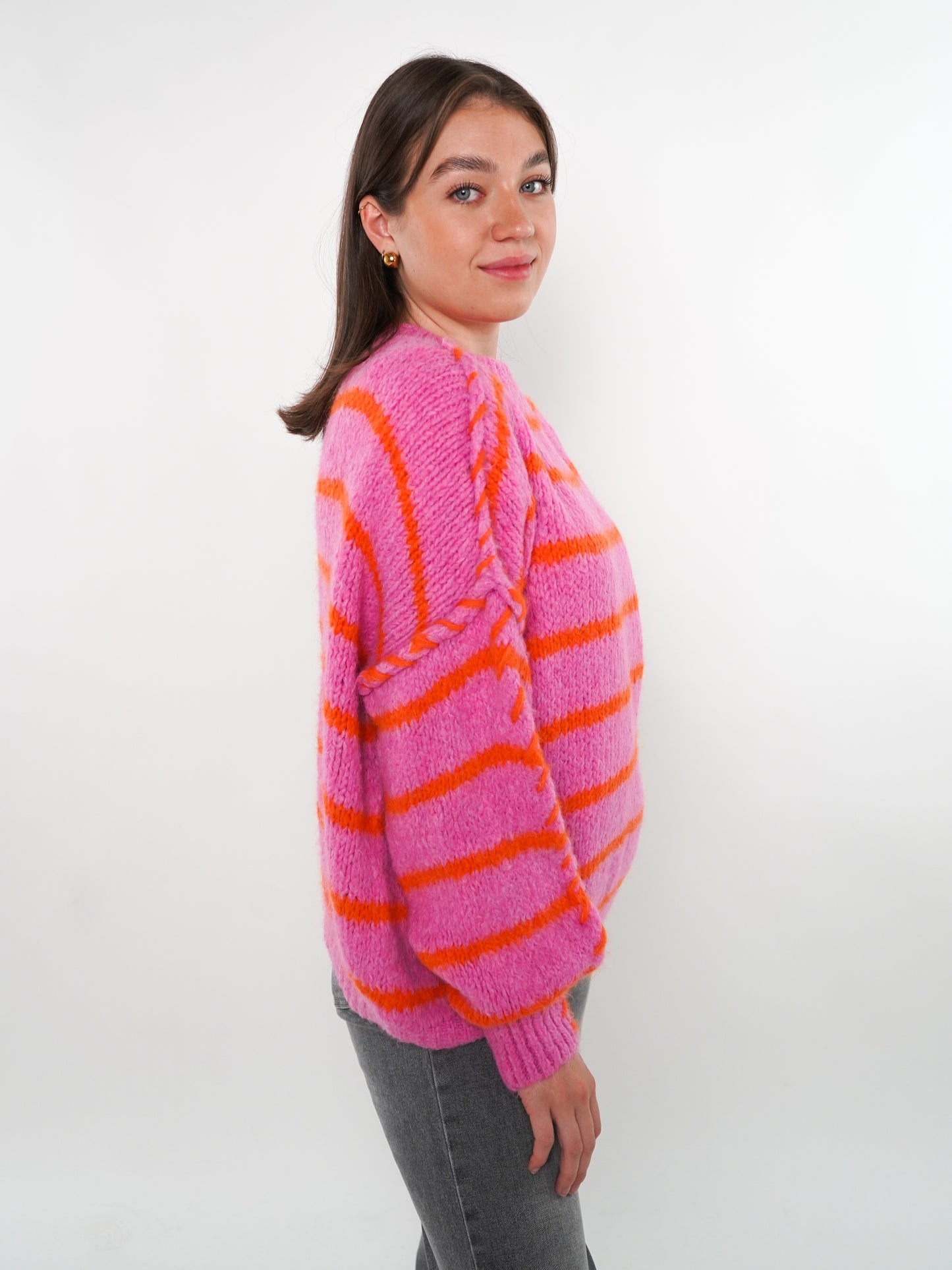 Stripe Vibe Strickpullover - Pink