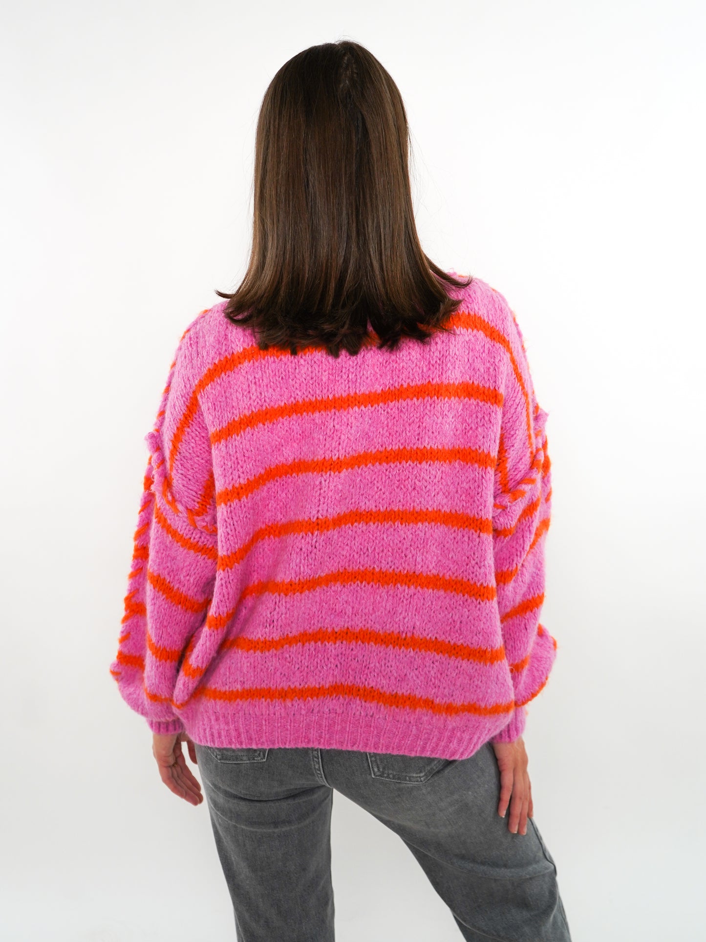 Stripe Vibe Strickpullover - Pink