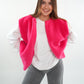 Oversize Teddy Weste ANNISVIEW - Rosa